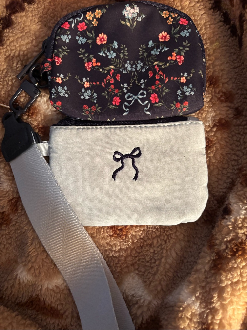 Simply Southern Floral Navy and Cream Coin Pouch Set with Strap